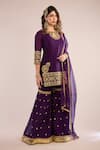 saina kapoor_Purple Organza, Chanderi Gota Patti Keyhole Neck Embroidered Kurta Set _Online_at_Aza_Fashions