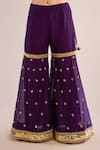 Buy_saina kapoor_Purple Organza, Chanderi Gota Patti Keyhole Neck Embroidered Kurta Set _Online_at_Aza_Fashions