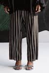 Esha Arora Black Tissue V-neck Striped Pattern Top And Pant Set Online at Aza Fashions Esha Arora_Black Tissue V-neck Striped Pattern Top And Pant Set _Online_at_Aza_Fashions