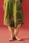 Rasasvada_Green Chanderi Embroidery, Zari V-neck Kurta And Dhoti Pant Set _Online_at_Aza_Fashions