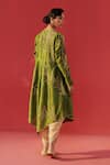 Shop_Rasasvada_Green Chanderi Embroidery, Zari V-neck Kurta And Dhoti Pant Set _at_Aza_Fashions