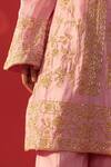 Buy_Rasasvada_Pink Chanderi Embroidery, Sequins, Zari V-neck Placket Kurta Set _Online_at_Aza_Fashions
