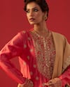 Buy_Rasasvada_Pink Georgette Embroidery, Zari Round Neck Yoke Embellished Kurta Sharara Set  _Online_at_Aza_Fashions