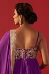Shop_Rasasvada_Purple Georgette Embroidery, Sequins, Zari Sweetheart Neck Hand Anarkali _Online_at_Aza_Fashions