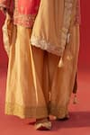 Buy_Rasasvada_Pink Georgette Sequins, Zari, Tassels Round Neck Embellished Kurta Sharara Set _Online_at_Aza_Fashions