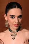 Buy_ChhavI'S Jewels_Green Beads, Stones, Pearls Kundan Studded Necklace Set 