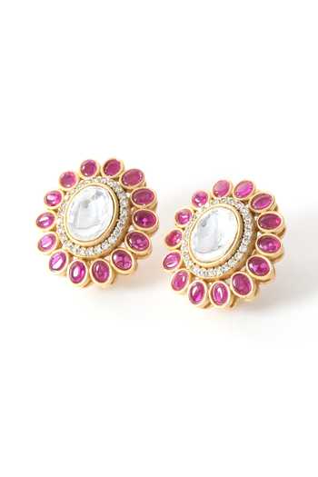 Buy_ChhavI'S Jewels_Multi Color Kundan Embellished Necklace Set _Online_at_Aza_Fashions