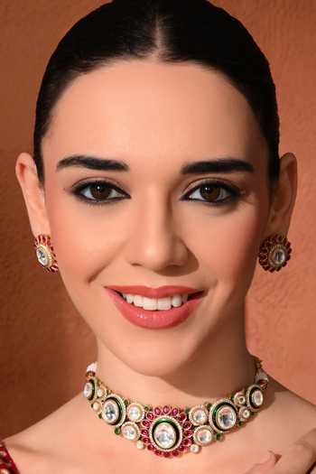 ChhavI'S Jewels_Multi Color Kundan Embellished Necklace Set _at_Aza_Fashions