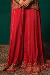 Shop_Niloufer By Aasif Ally_Red Chinon Sequins, Cut Work V-neck Embroidered Kurta Sharara Set _Online_at_Aza_Fashions