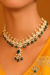 Kaari_Green Pearls, Stones Myra Pendant Necklace _Online_at_Aza_Fashions