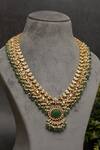Kaari_Green Pearls, Stones Misha Pendant Necklace _Online_at_Aza_Fashions