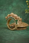 Kaari_Green Stones Airavat Polki Elephant Motif Kada _Online_at_Aza_Fashions
