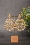Shop_Kaari_Gold Plated Pearls, Stones, Crystals Kanika Polki Chandbalis _Online_at_Aza_Fashions