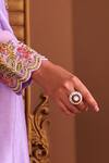 Kaari_White Stones, Crystals, Diamonds, Eshani Polki Ring _Online_at_Aza_Fashions