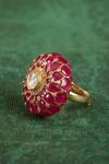 Shop_Kaari_White Stones, Kanishka Polki Ring _Online_at_Aza_Fashions