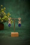 Kaari_Blue Stones, Neelam Studded Earrings _Online_at_Aza_Fashions