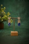 Shop_Kaari_Blue Stones, Neelam Studded Earrings _at_Aza_Fashions