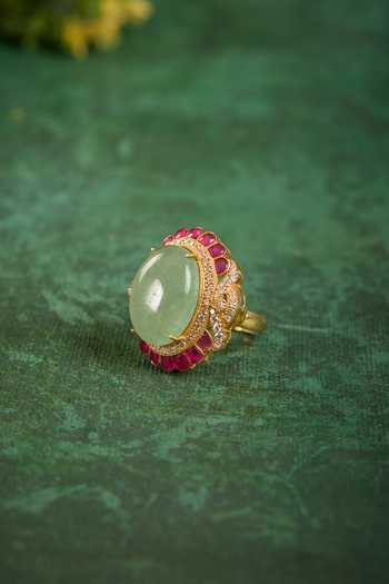 Shop_Kaari_Pink Stones Vani Ring _Online_at_Aza_Fashions