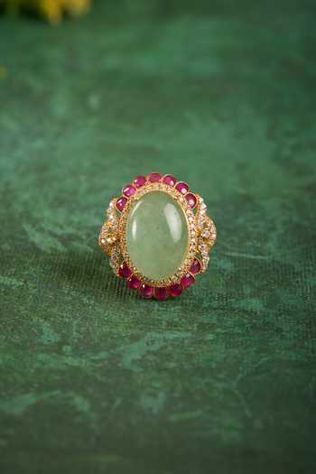 Shop_Kaari_Pink Stones Vani Ring _at_Aza_Fashions