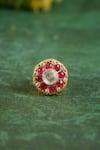 Shop_Kaari_Red Stones, Crystals, Jiya Polki Ring _at_Aza_Fashions