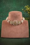 Shop_Kaari_White Falguni Polki Choker _at_Aza_Fashions