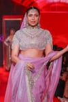 Buy_Itrh_Lilac Silk Organza Beads, Pearls, Zari, Stones Indulekha Saree With Blouse _Online_at_Aza_Fashions