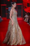 Itrh_Gold Net, Lampi Mirrors Scoop Neck Darpanika Lehenga With Multi Strings Blouse _at_Aza_Fashions