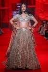 Buy_Itrh_Rose Gold Organza, Chanderi, Tissue, Brocade Stones, Tarakini Jaal Lehenga Set _at_Aza_Fashions