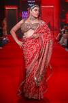 Itrh_Red Silk, Organza, Net, Shantoon, Jamawaar Sequins, Zari, Rajeshwari Saree _Online_at_Aza_Fashions