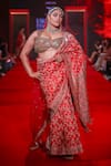 Buy_Itrh_Red Silk, Organza, Net, Shantoon, Jamawaar Sequins, Zari, Rajeshwari Saree _at_Aza_Fashions