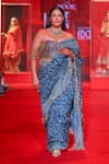 Itrh_Blue Silk, Organza, Net, Brocade, Shantoon Neelambari Jamawaar Saree With Blouse _Online_at_Aza_Fashions
