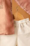 Casa Ninos_Peach Tissue Noor Kurta Pant Set _Online_at_Aza_Fashions