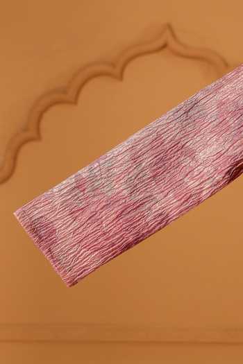 Casa Ninos_Pink Silk, Tissue Rosewood Crushed Kurta Set _at_Aza_Fashions