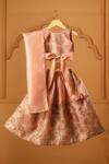 Buy_Casa Ninos_Peach Tissue Tassels Blush Pink Reversible Bow Lehenga Set _at_Aza_Fashions