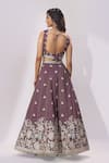 Shop_Samyukta Singhania_Purple Tissue Embroidery, Sequins, Zari, Stones Sweetheart Neck Lehenga Set _at_Aza_Fashions