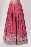 Samyukta Singhania_Rose Gold Silk Embroidery, Sequins, Beads, Tassels V-neck Lehenga Set _at_Aza_Fashions
