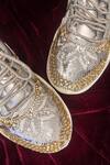 Chal Jooti_Silver Crystal Garden Embroidered Sneakers _at_Aza_Fashions