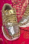 Chal Jooti_Gold Swarn Mahal Floral Patchwork Sneakers _Online_at_Aza_Fashions