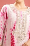Shop_Samyukta Singhania_Fuchsia Silk, Shantoon, Embroidery, Shibori Pattern Kurta Set _Online_at_Aza_Fashions