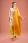 Buy_Samyukta Singhania_Off White Silk, Gota Patti, Shibori Embroidered Kurta Set _at_Aza_Fashions