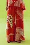 Esha Arora Red Silk, Cotton Halter Neck Printed Top And Pant Set Online at Aza Fashions Esha Arora_Red Silk, Cotton Halter Neck Printed Top And Pant Set _Online_at_Aza_Fashions