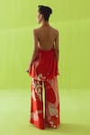Shop Esha Arora Red Silk, Cotton Halter Neck Printed Top And Pant Set at Aza Fashions Shop_Esha Arora_Red Silk, Cotton Halter Neck Printed Top And Pant Set _at_Aza_Fashions