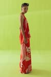 Shop Esha Arora Red Silk, Cotton Halter Neck Printed Top And Pant Set Online at Aza Fashions Shop_Esha Arora_Red Silk, Cotton Halter Neck Printed Top And Pant Set _Online_at_Aza_Fashions