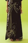 Esha Arora_Black Round Neck Sheer Abstract Printed Top And Palazzo Set _Online_at_Aza_Fashions