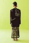 Shop_Esha Arora_Black Silk, Cotton, Organza Blazer And Skirt Set _at_Aza_Fashions