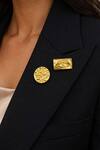 Buy_Hetal Shah_Gold Evil Eye Brooch - Set Of 2 _at_Aza_Fashions