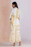 Shop_Kaveri_White Linen Collared La Feuille Printed Shirt Pant Set _at_Aza_Fashions
