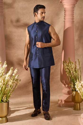 Buy_Arihant Rai Sinha_Multi Color Silk Embroidery Art Sherwani Jacket Set 