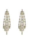 Prihan Luxury Jewelry_Gold Plated Stones, Crystals Embellished Hoop Earrings _Online_at_Aza_Fashions