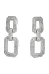 Prihan Luxury Jewelry_Silver Plated Stones Geometric Art Deco Drop Earrings  _Online_at_Aza_Fashions
